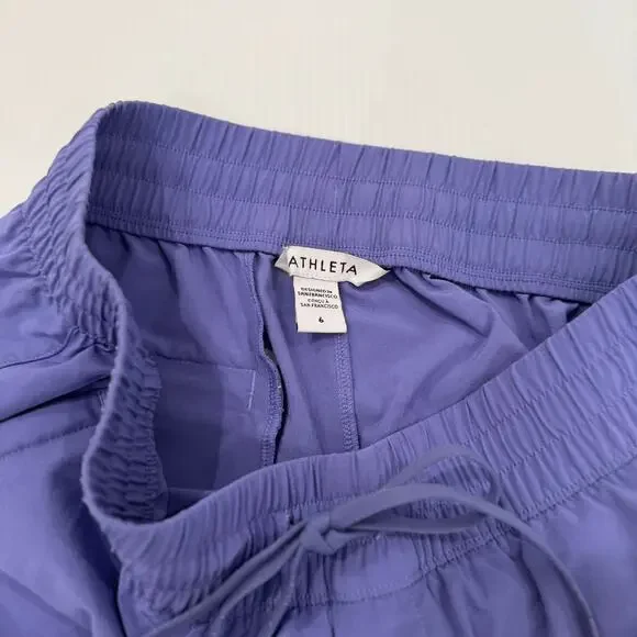Athleta Arrival Cropped Pants Purple Women's 6 Athleisure Minimalist Travel - Picture 10 of 16
